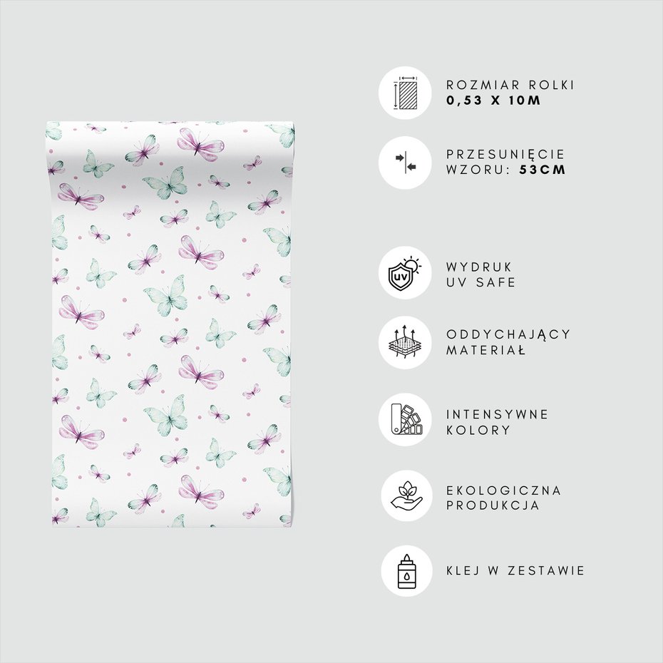 Tapeta - motyle, kropki, wzór