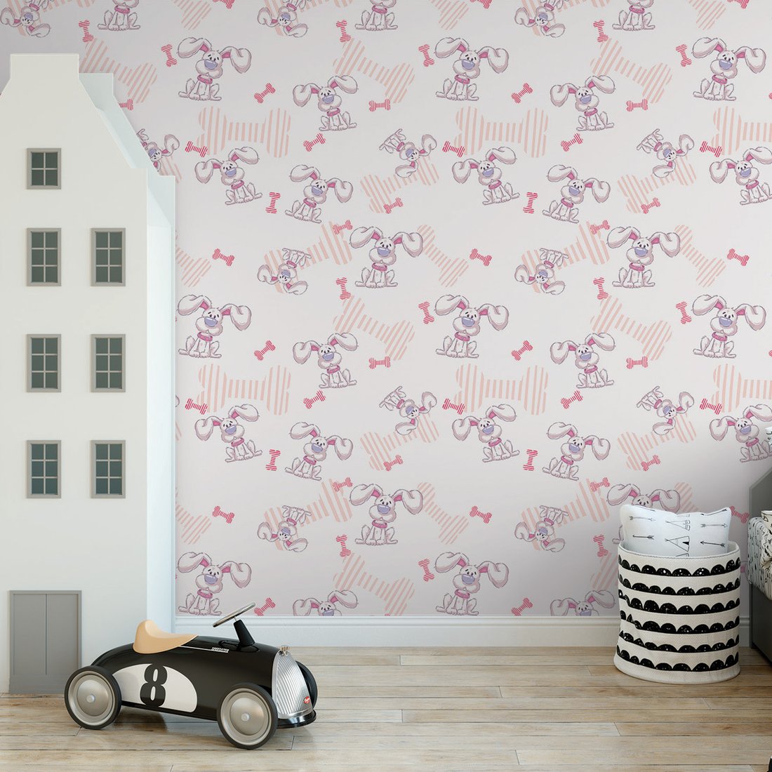 Tapeta - dziecięca, królik, kość,