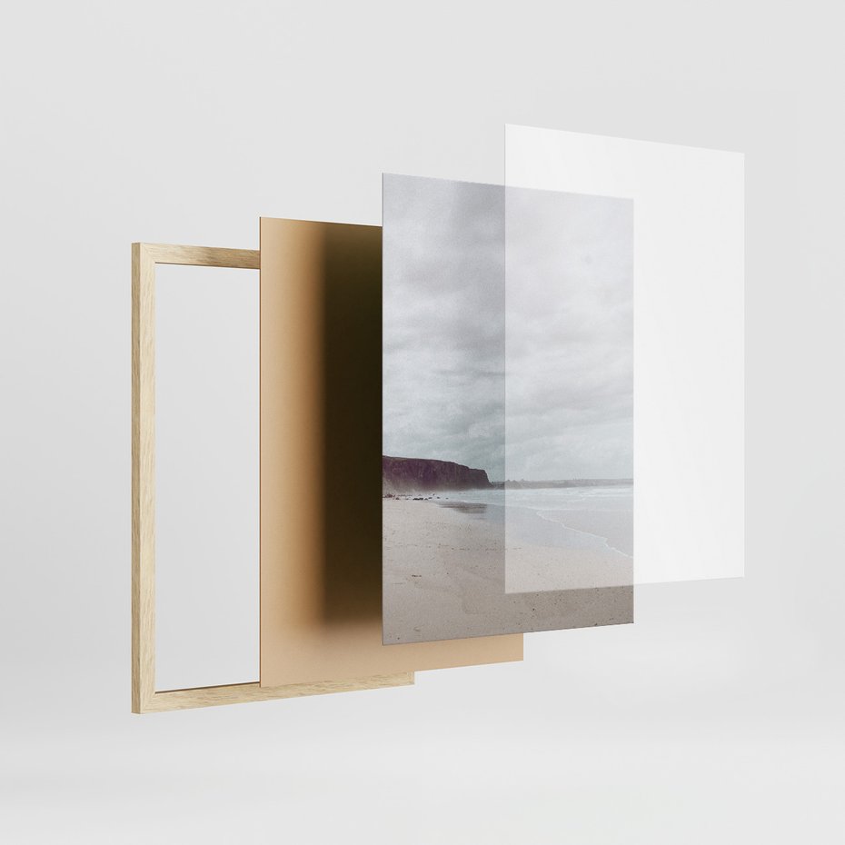 Zestaw obrazy w ramie, plakaty - morze, plaża, krajobraz - rama drewno