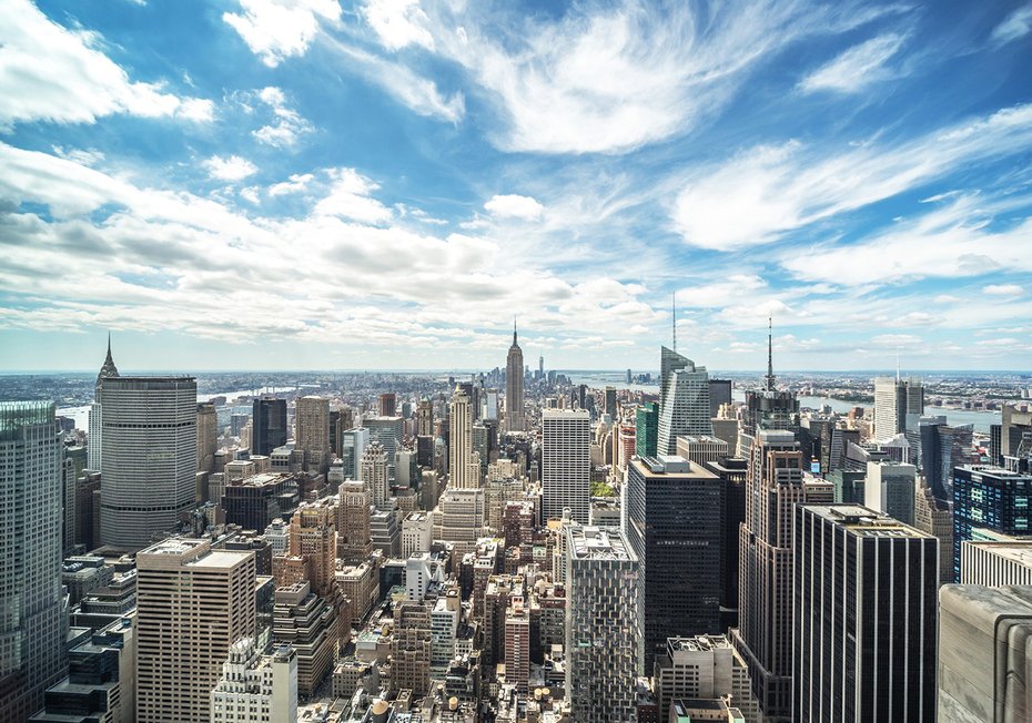 Fototapeta - miasto, drapacze chmur, niebo