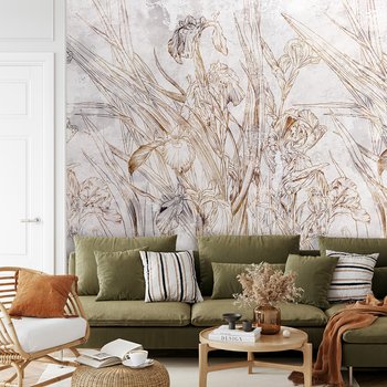 Fototapeta - loft, kwiaty, mural