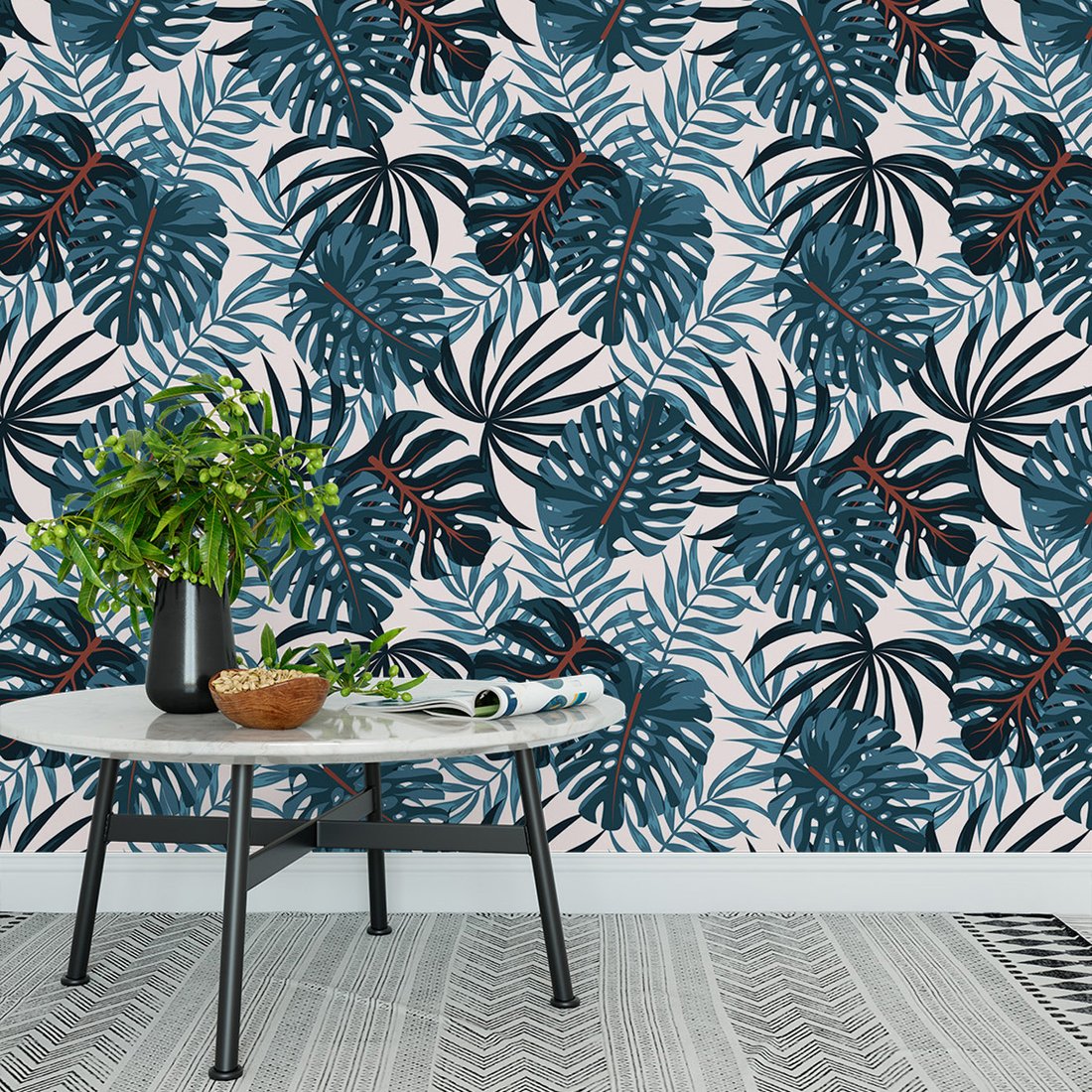 Tapeta - liście, monstera, tropikalny
