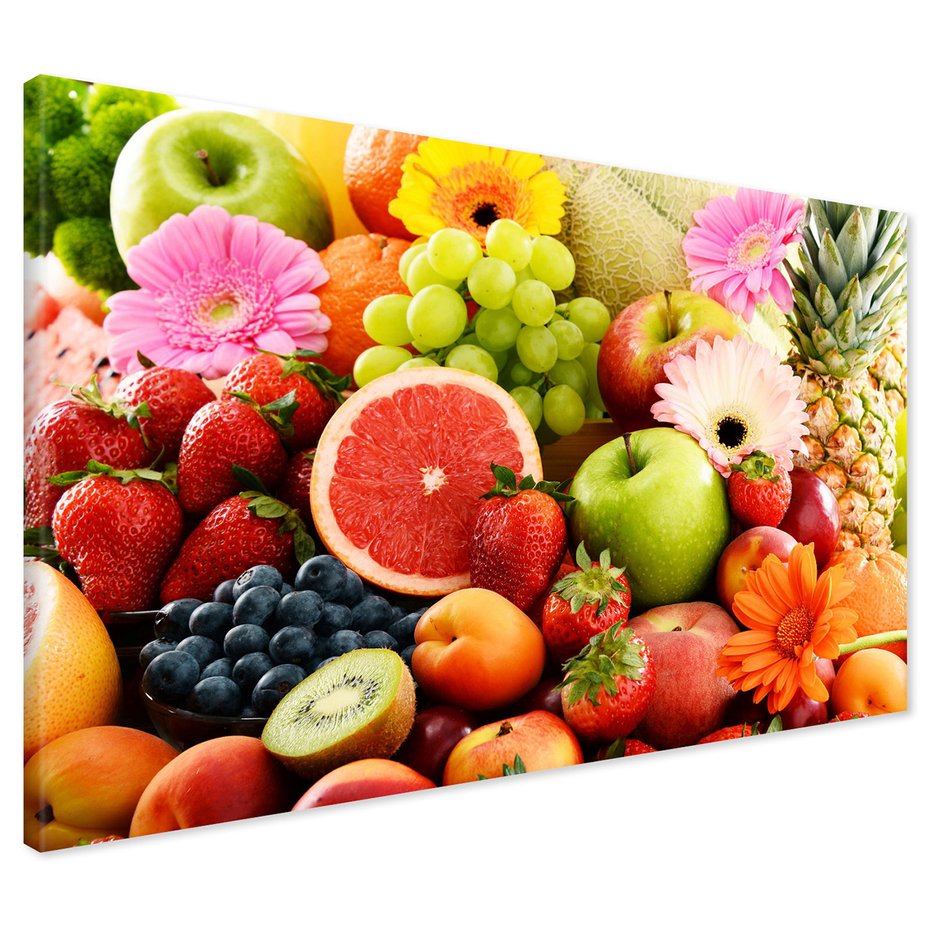 Obraz na płótnie - owoce, kwiaty, jedzenie