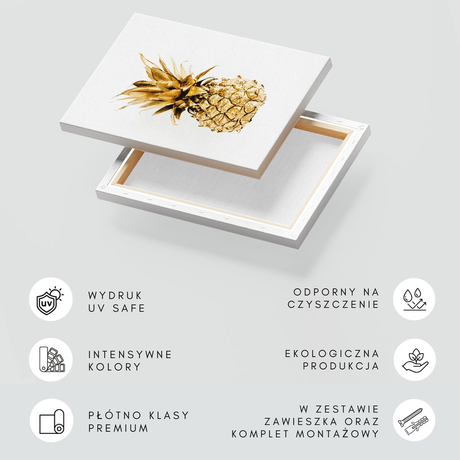 Obraz na płótnie - ananas, złoty, owoc