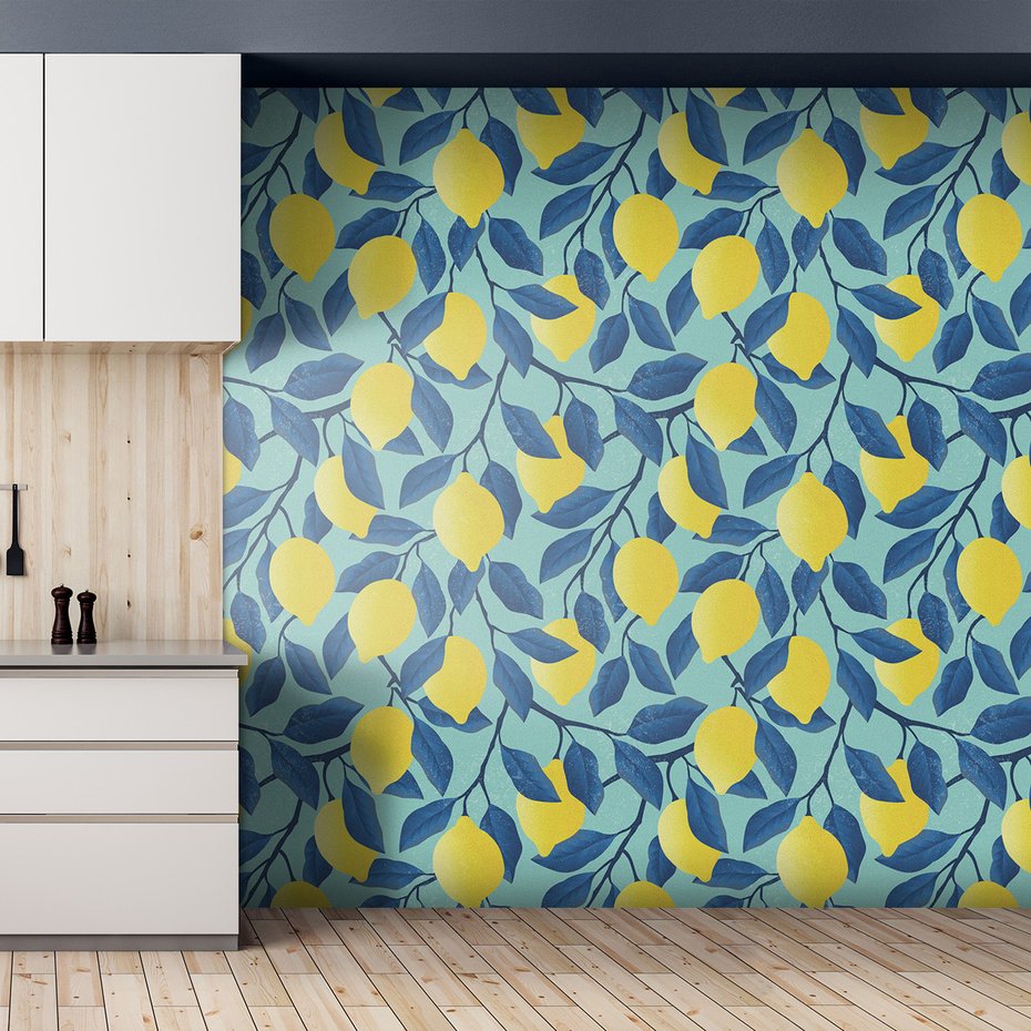 Tapeta - owoce, liście, gałęzie