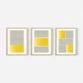Zestaw obrazy w ramie, plakaty - linie, geometryczny, abstrakcja - rama drewno