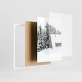 Zestaw obrazy w ramie, plakaty - zima, śnieg, góry - rama biała
