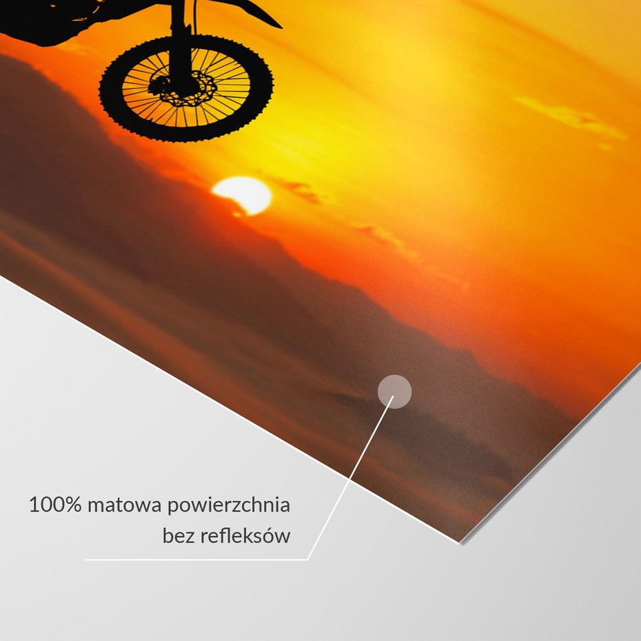 Fototapeta - motocykl, skok, sylwetka
