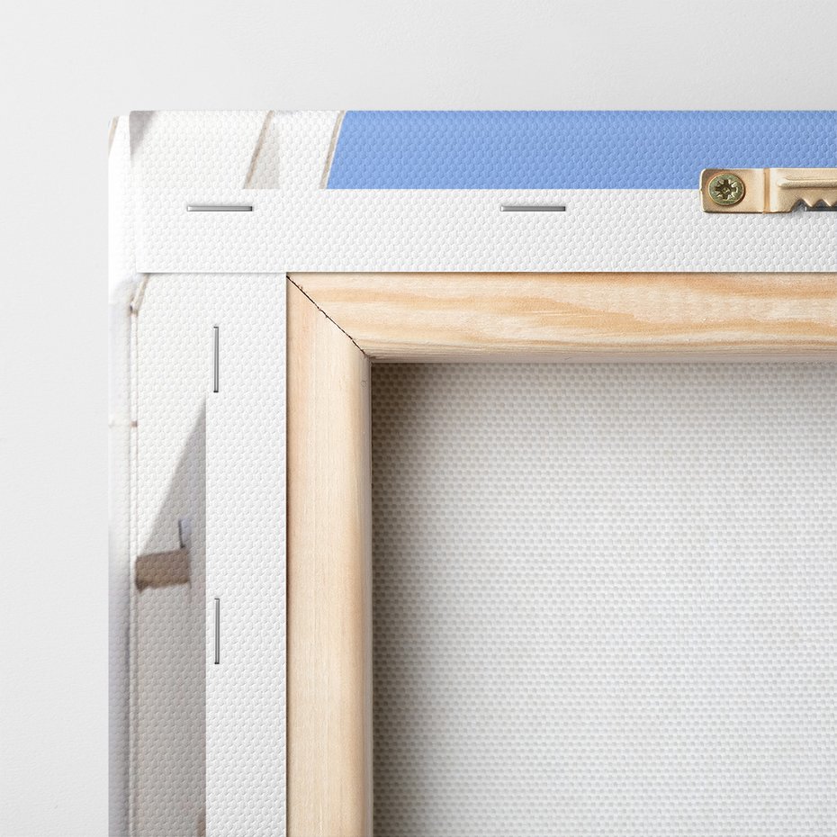 Obraz na płótnie - uliczka, kwiaty, biały