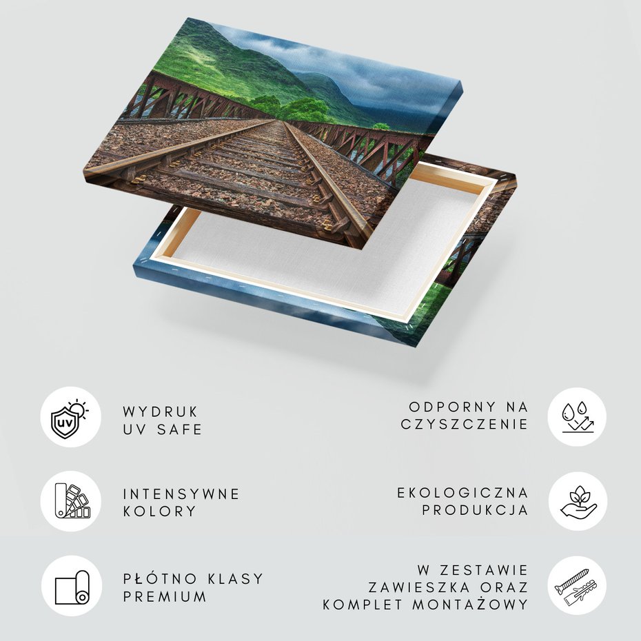 Obraz na płótnie - most, góry, tory