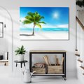 Obraz na płótnie - palma, plaża, morze