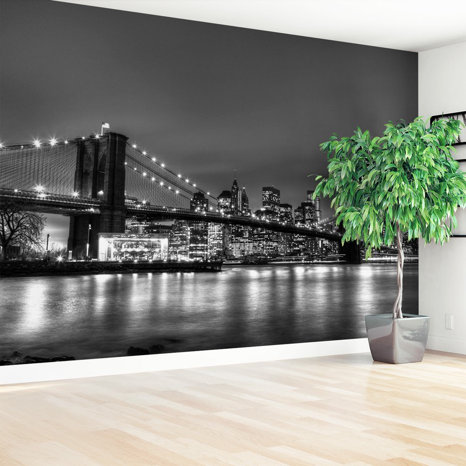 Fototapeta - miasto, most, noc