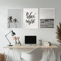 Zestaw obrazy w ramie, plakaty - palmy, morze, relax - rama biała