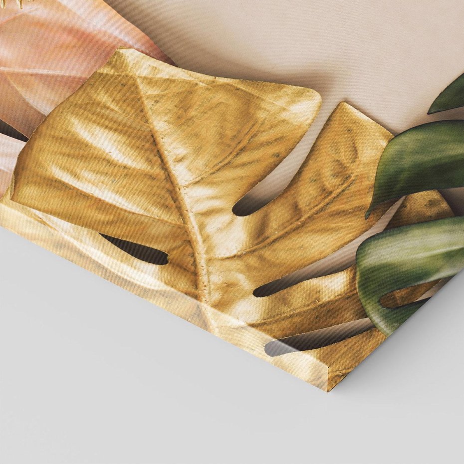 Obraz na płótnie - liście, złoto, dekoracja