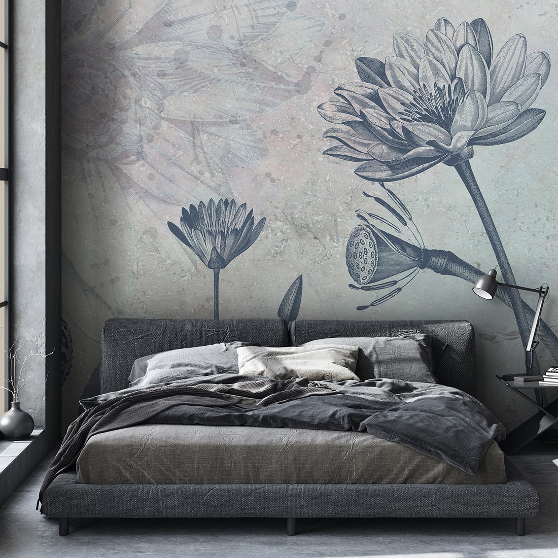 Fototapeta - loft, kwiaty, lilie