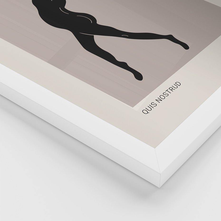 Zestaw obrazy w ramie, plakaty - sztuka, postać, taniec - rama biała