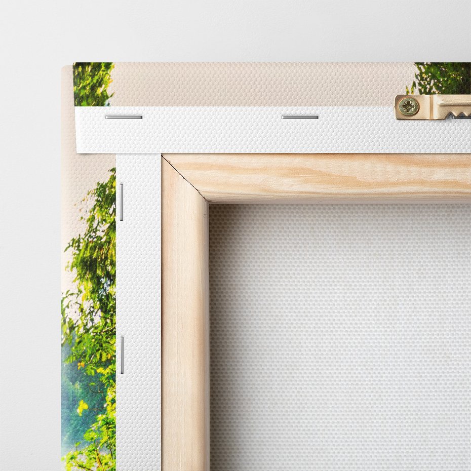 Obraz na płótnie - las, rzeka, kamienie