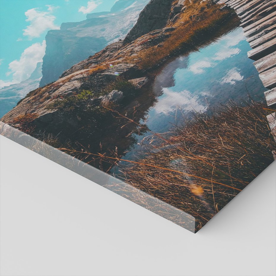 Obraz na płótnie - góry, jezioro, niebo