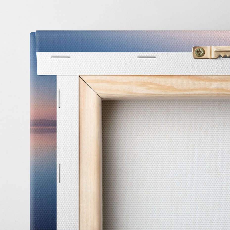 Obraz na płótnie - jezioro, most, zachód słońca