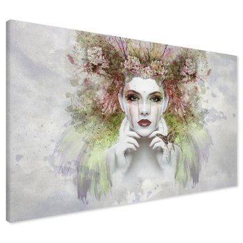 Obraz na płótnie - kobieta, kwiaty, abstrakcja