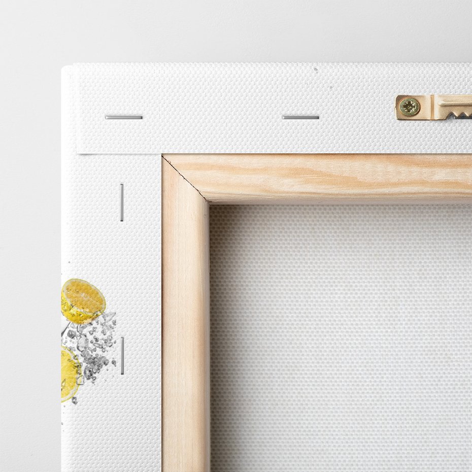 Obraz na płótnie - cytryny, lód, woda