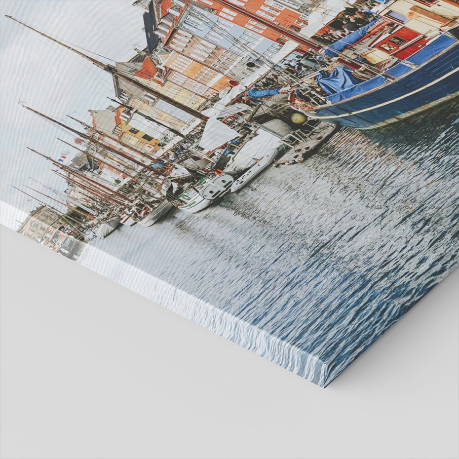 Obraz na płótnie - Kopenhaga, kanał, łodzie