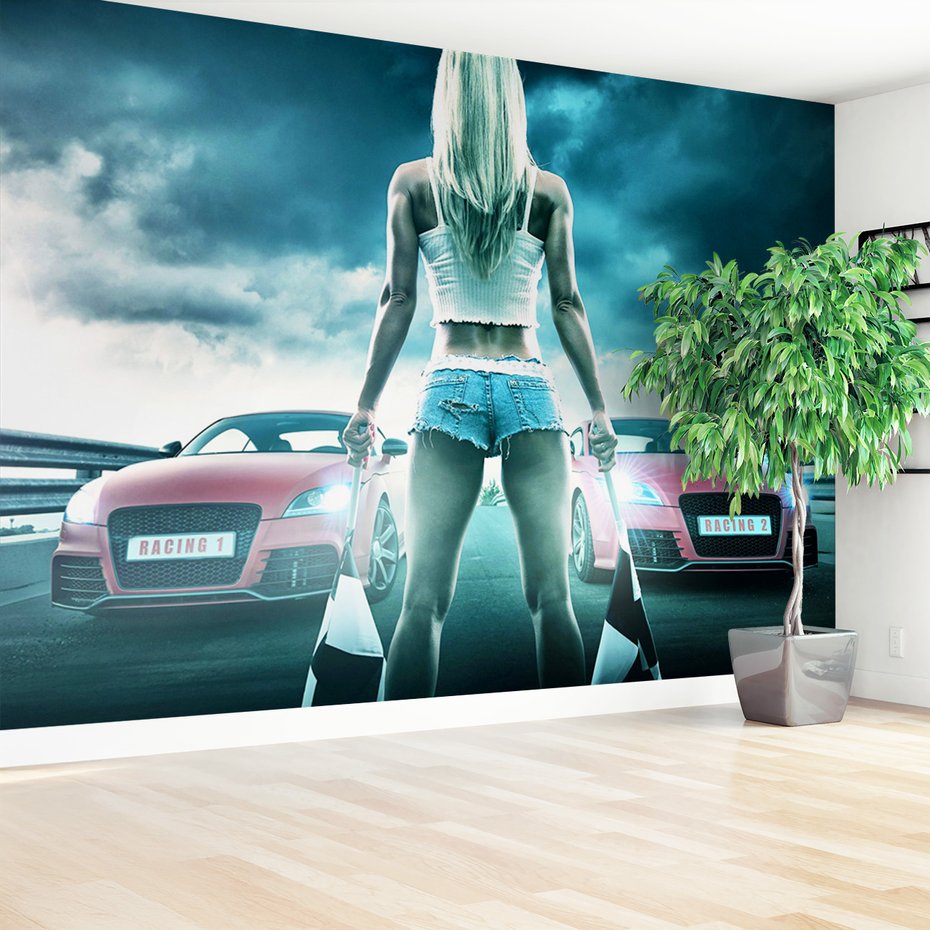 Fototapeta - samochody, wyścigi, kobieta