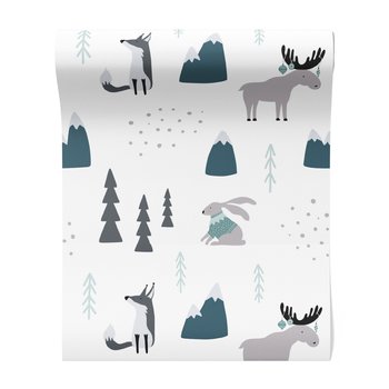 Tapeta - dziecięca, lisy, góry,