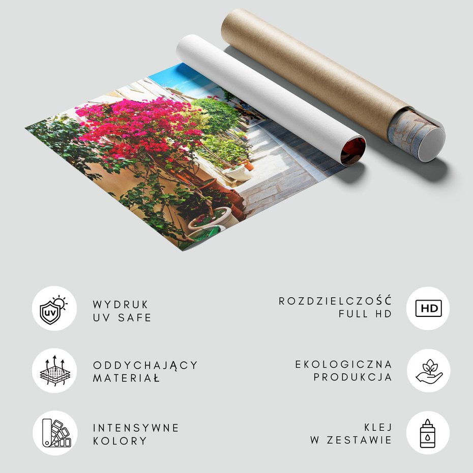 Fototapeta - ulica, kwiaty, miasto