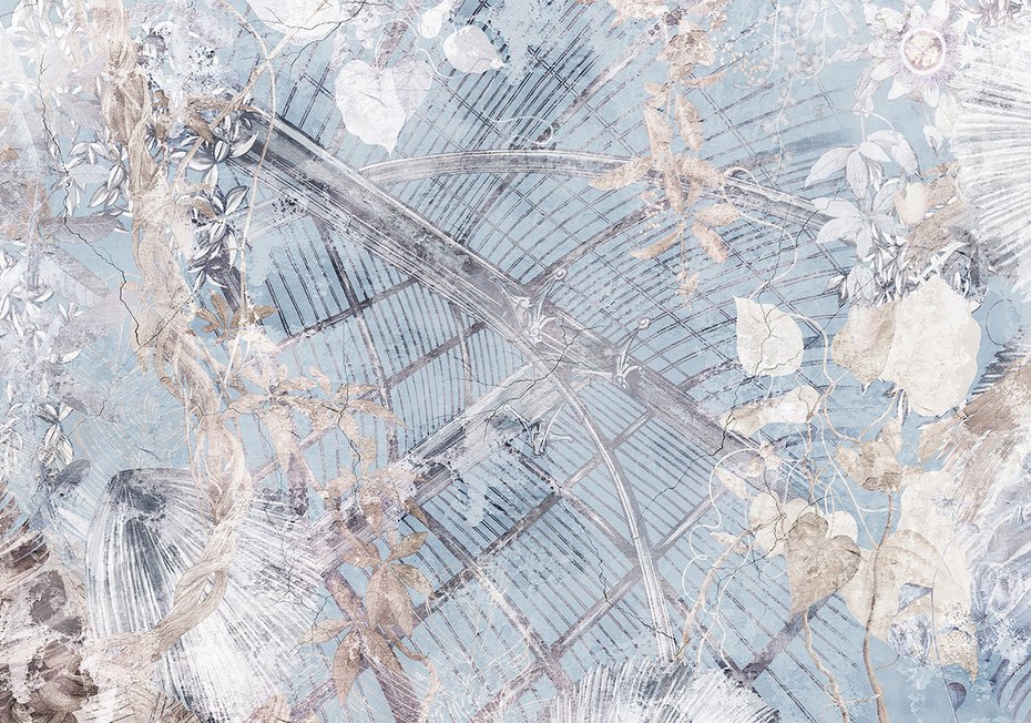 Fototapeta - loft, kwiaty, mural