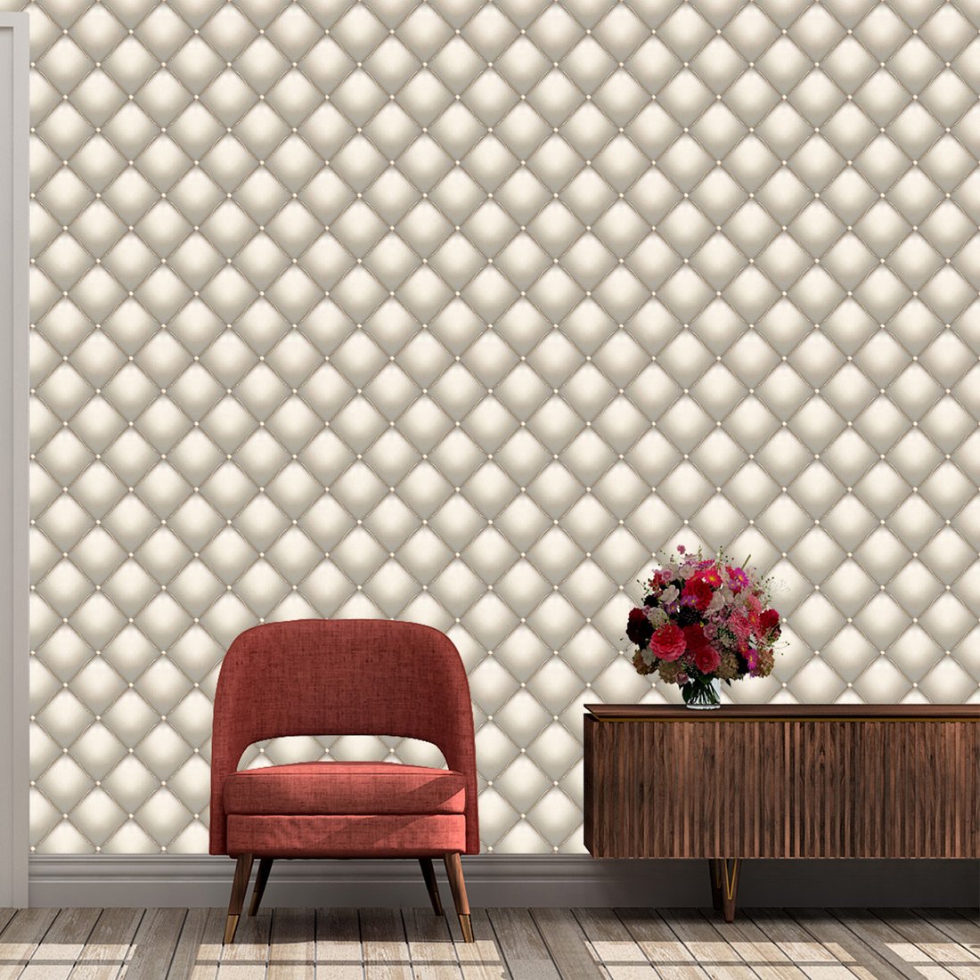 Tapeta - pikowanie, tapicerka, guziki