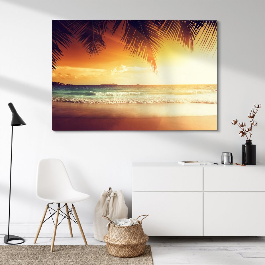 Obraz na płótnie - plaża, morze, palmy