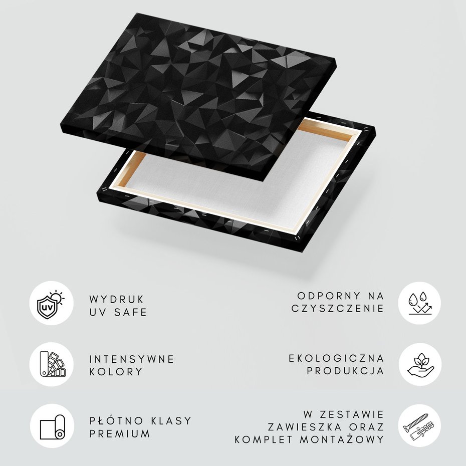 Obraz na płótnie - abstrakcja, trójkąty, ciemny