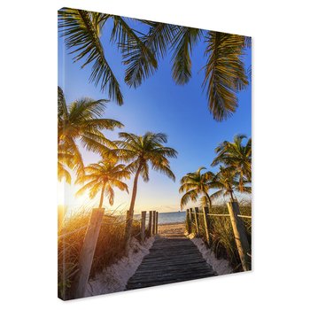 Obraz na płótnie - palmy, plaża, morze