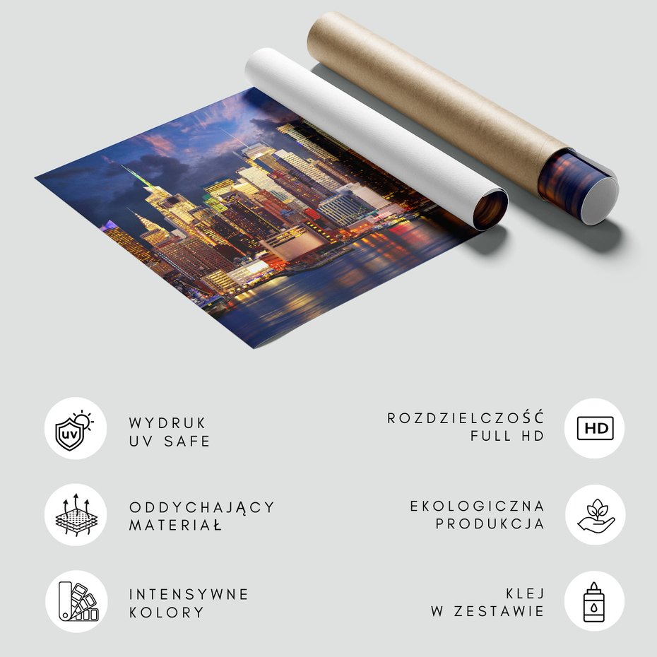 Fototapeta - miasto, noc, panorama