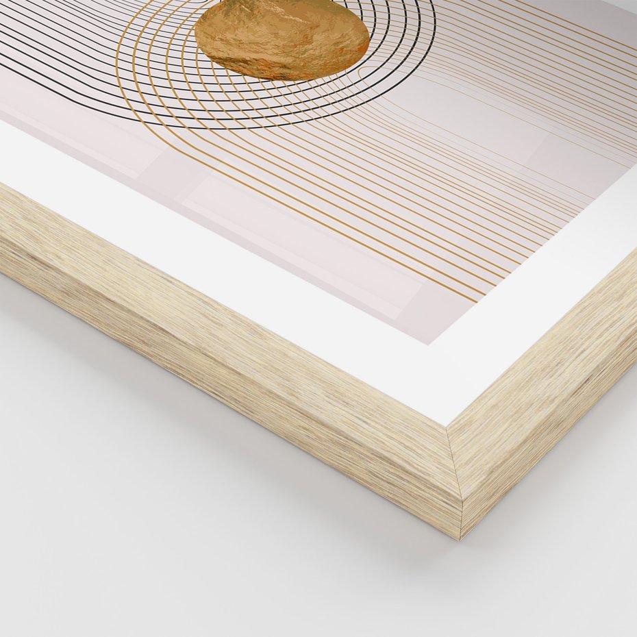 Zestaw obrazy w ramie, plakaty - abstrakcja, geometryczne, linie - rama drewno