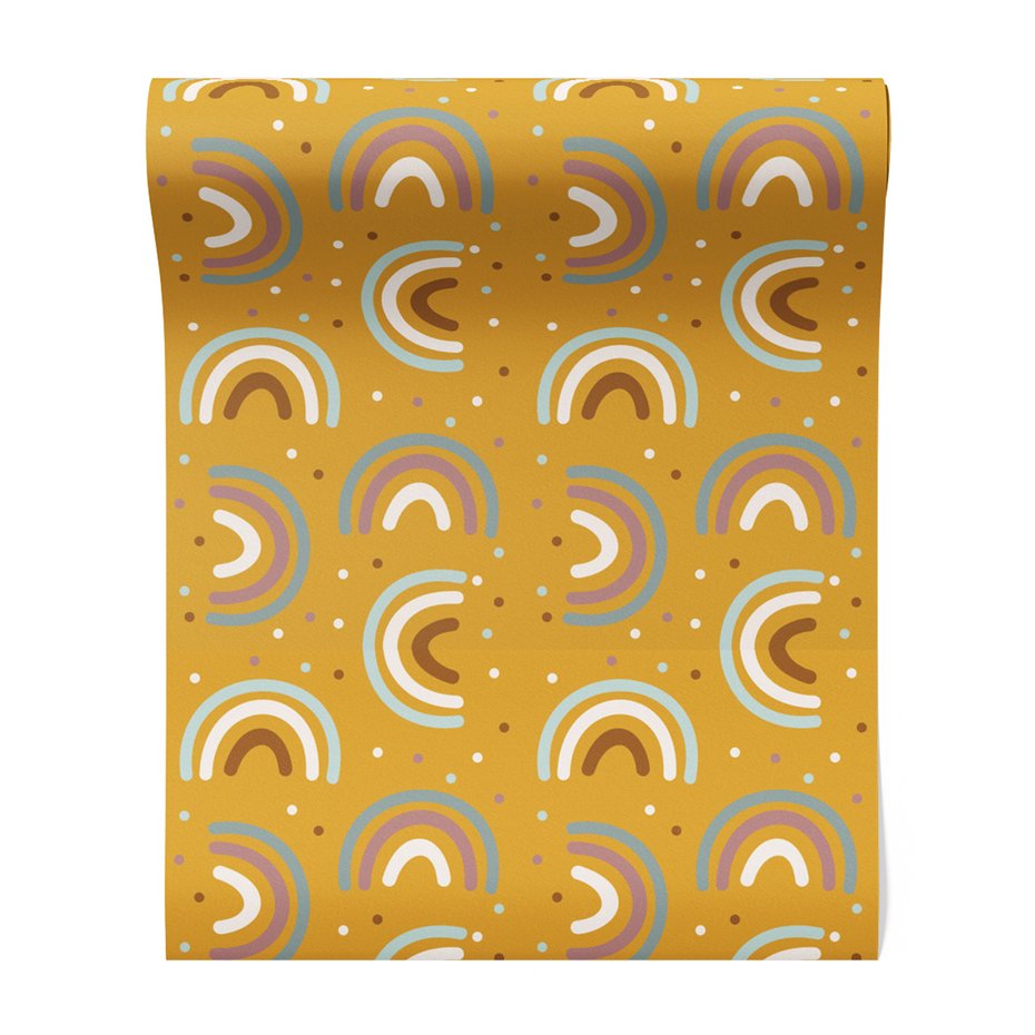 Tapeta - dziecięca, łuk, kropki, tło