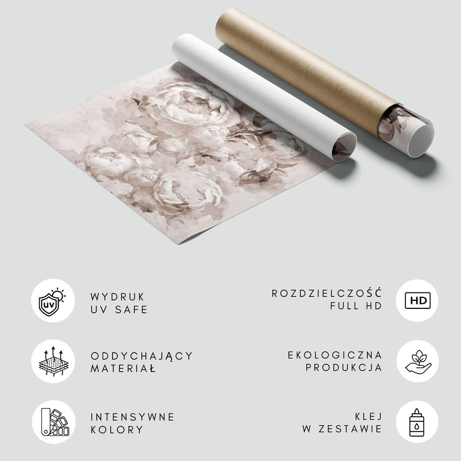 Fototapeta - loft, kwiaty, peonie