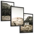 Zestaw obrazy w ramie, plakaty - góry, domy, krajobraz - rama czarna