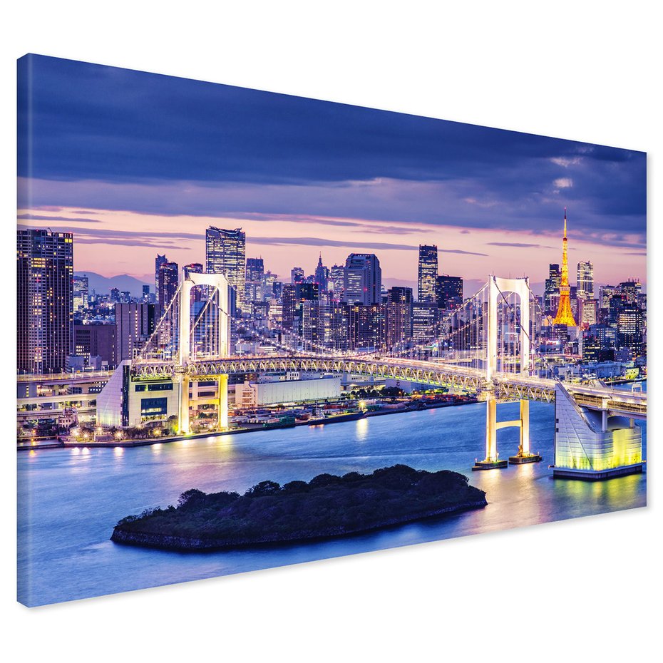 Obraz na płótnie - miasto, most, panorama