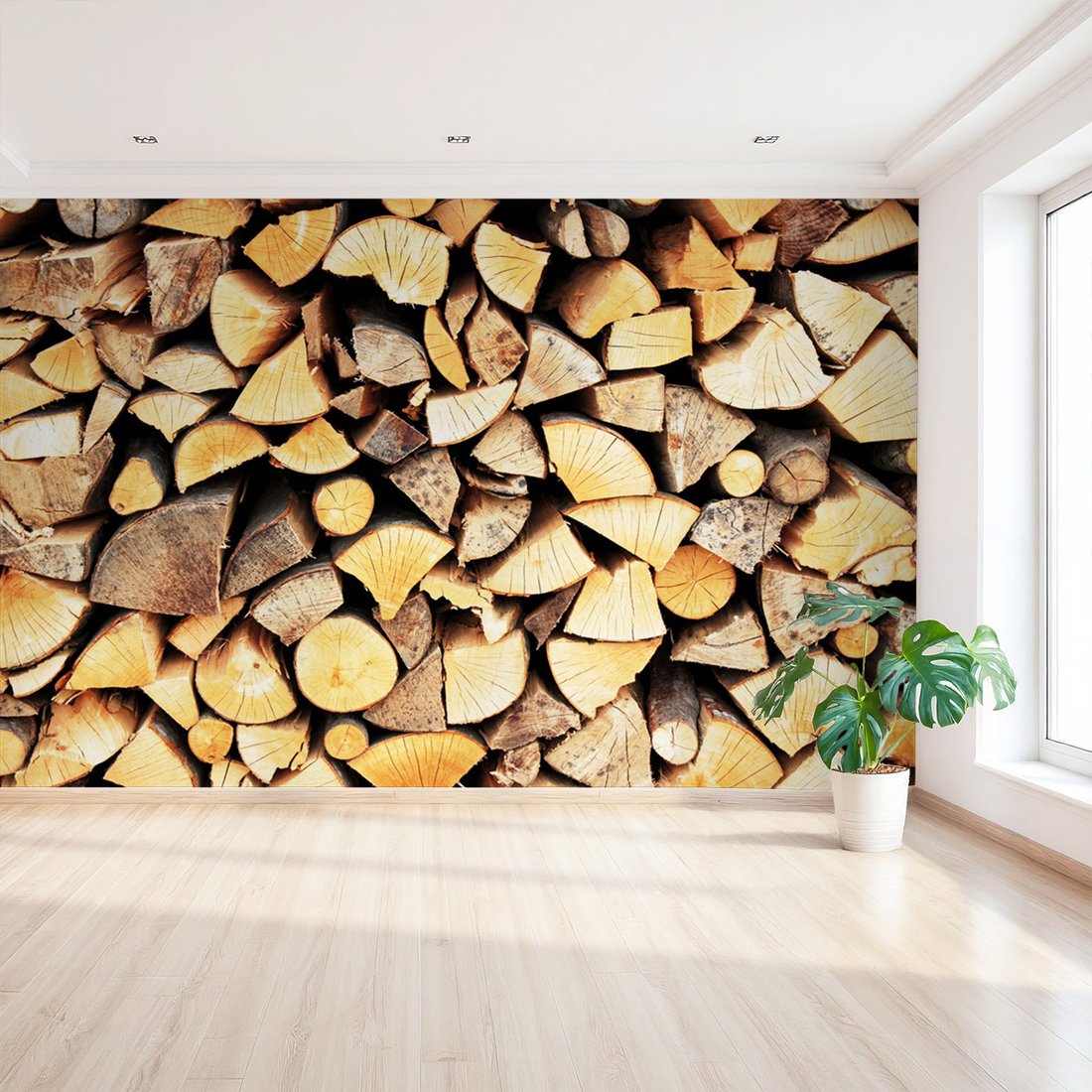 Fototapeta - drewno, opał, stos