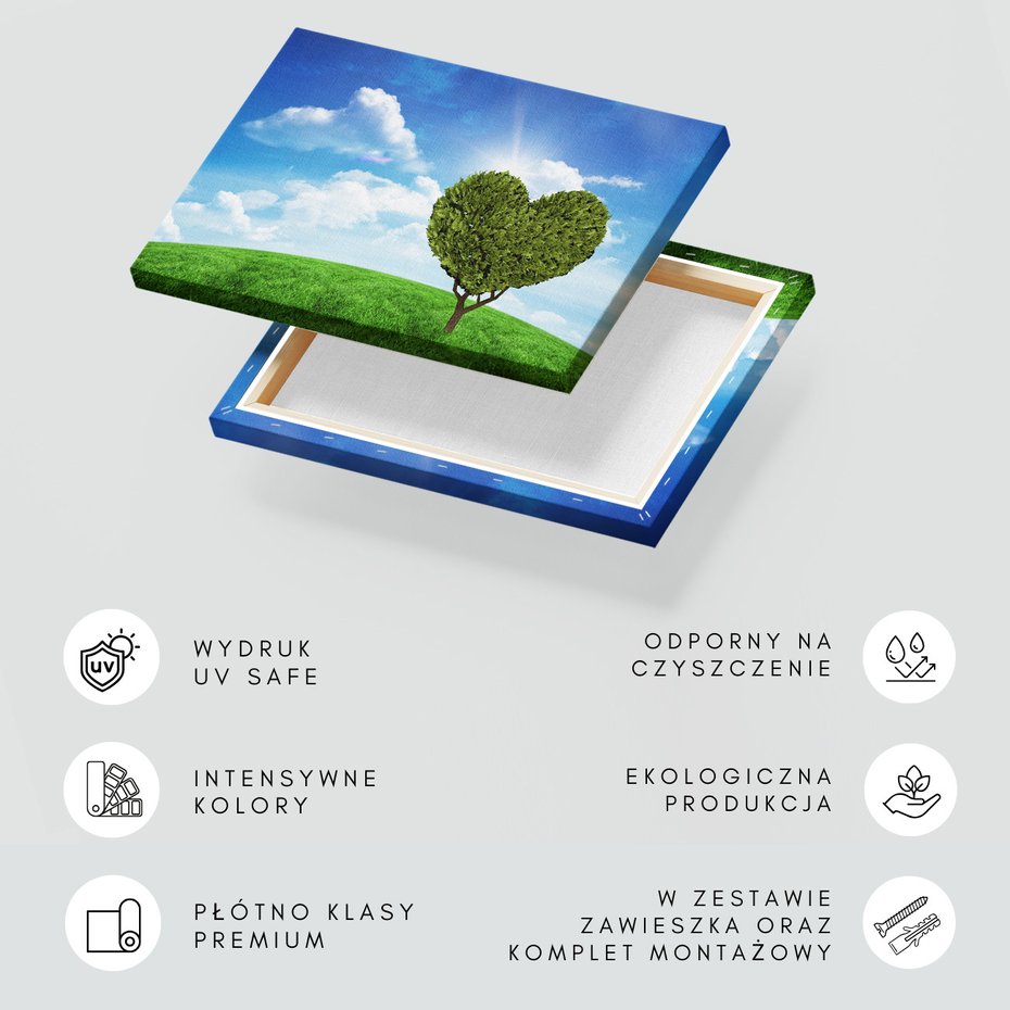 Obraz na płótnie - krajobraz, drzewo, serce