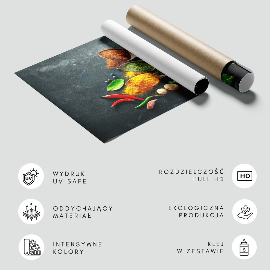 Fototapeta - przyprawy, jedzenie, łyżki