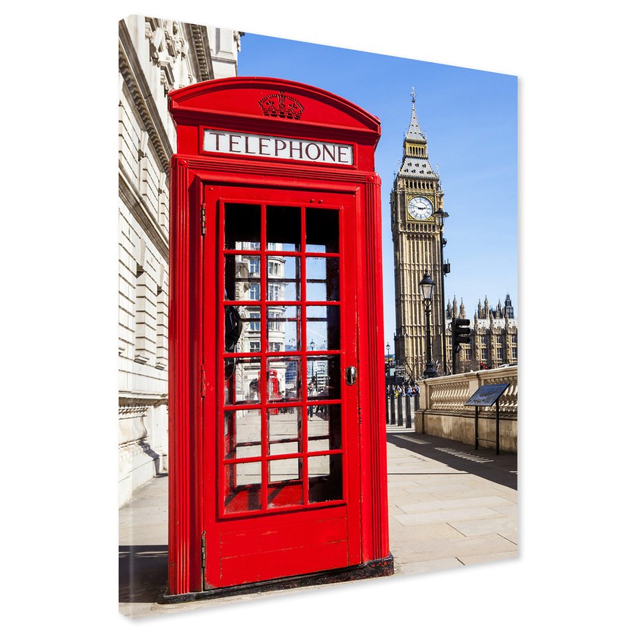 Obraz na płótnie - Londyn, budka telefoniczna, miasto
