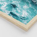 Zestaw obrazy w ramie, plakaty - woda, fale, turkusowy - rama drewno
