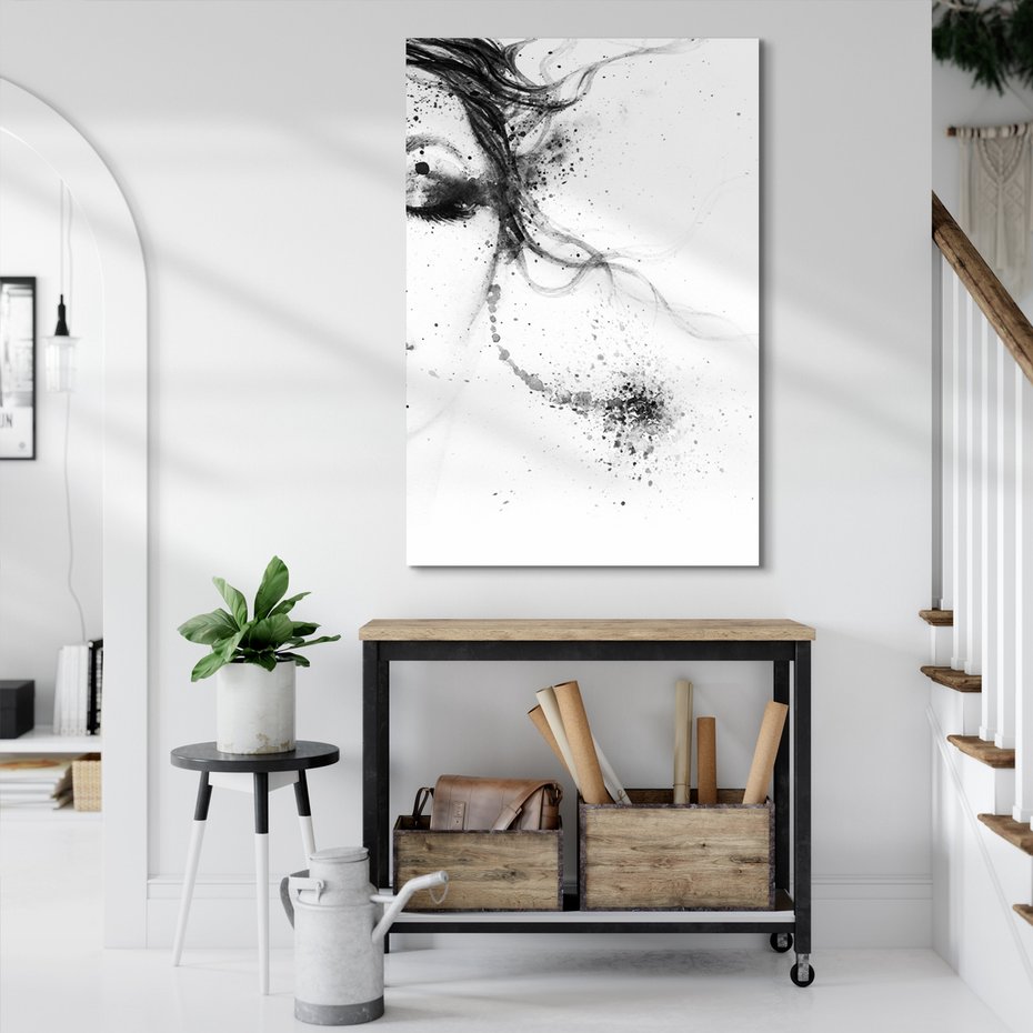 Obraz na płótnie - portret, akwarela, twarz