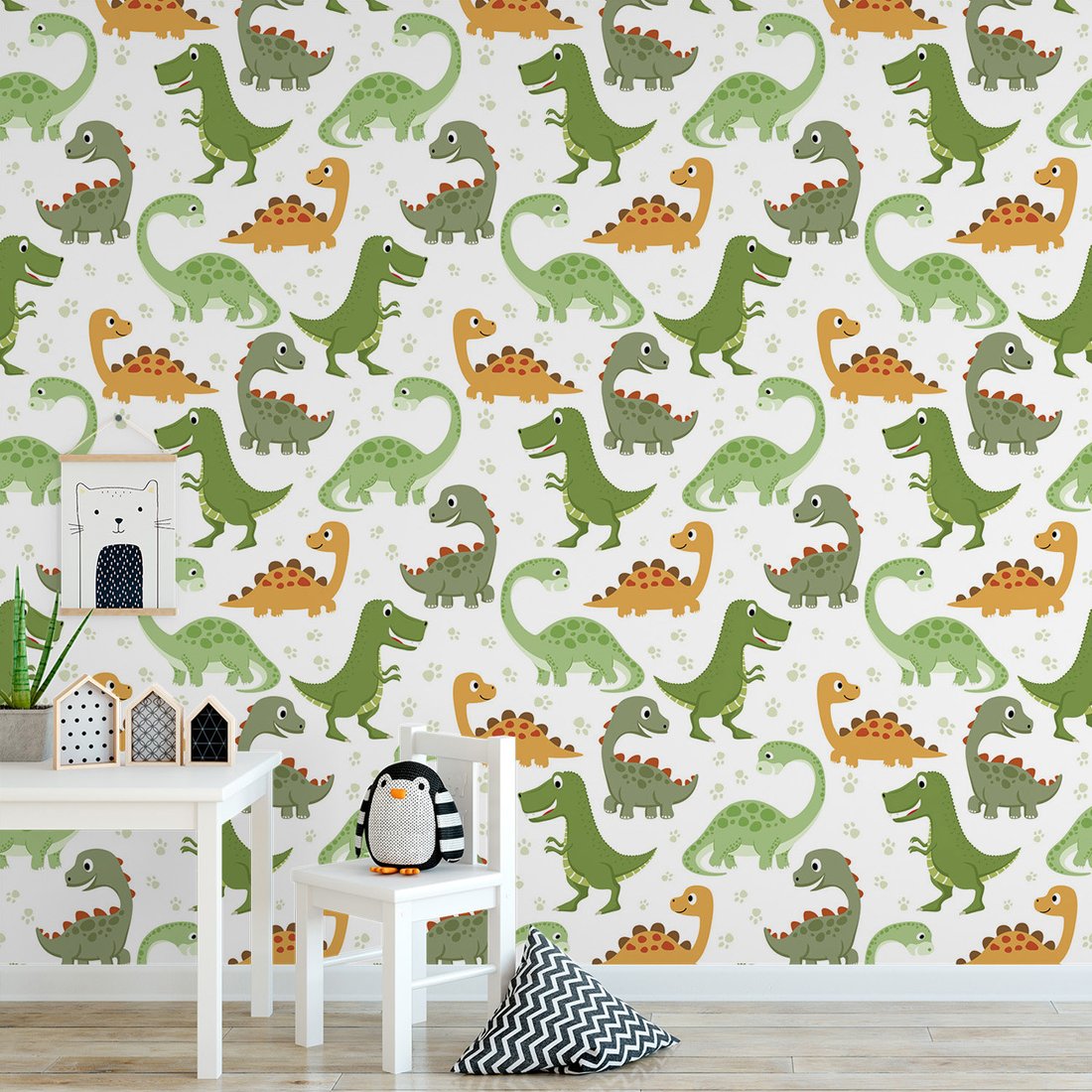 Tapeta - dziecięca, dinozaury, tło, wzór