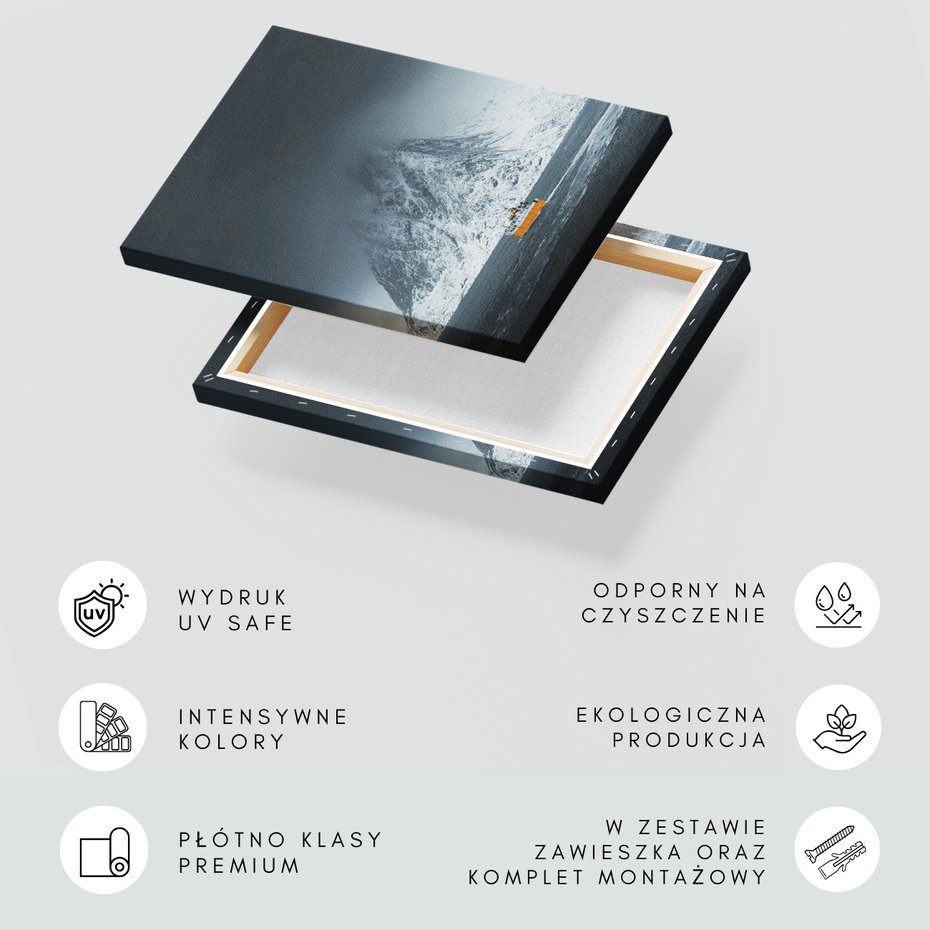 Obraz na płótnie - góra, morze, statek