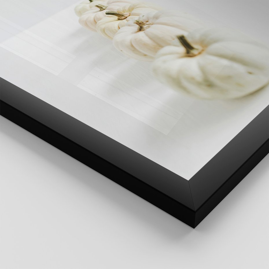 Zestaw obrazy w ramie, plakaty - dynie, jesień, dekoracje - rama czarna