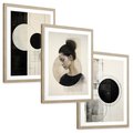 Zestaw obrazy w ramie, plakaty - abstrakcja,portret,geometria - rama drewno